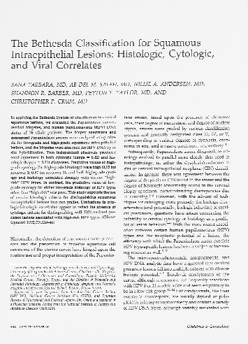 (PDF) The Bethesda Classification for Squamous Intraepithelial Lesions