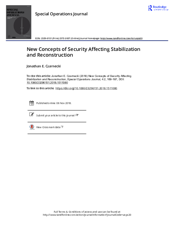 (PDF) New Concepts of Security Affecting Stabilization and Reconstruction