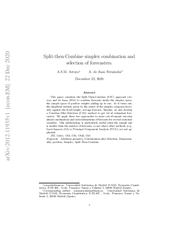 (PDF) Split-then-Combine simplex combination and selection of ...