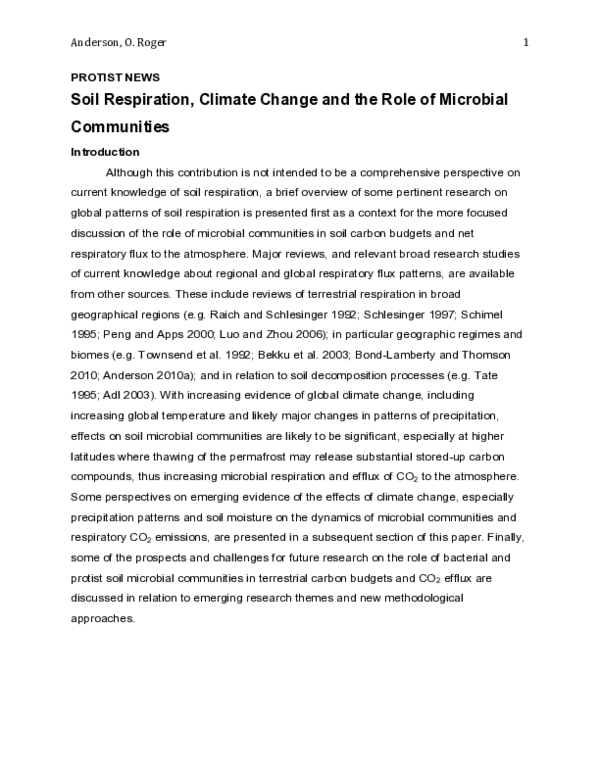 (PDF) Soil respiration, climate change and the role of microbial ...