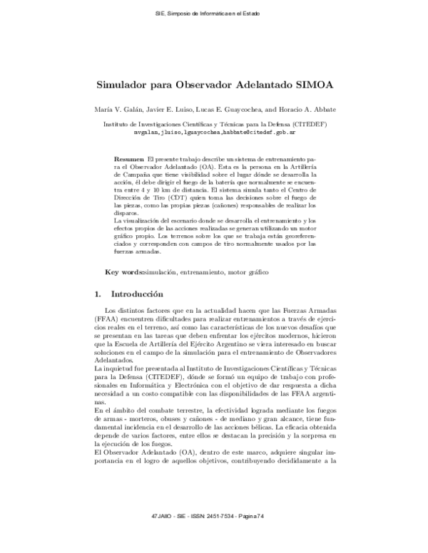 (PDF) Simulador para Observador Adelantado SIMOA