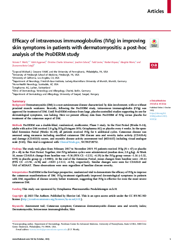 (PDF) Efficacy of intravenous immunoglobulins (IVIg) in improving skin ...