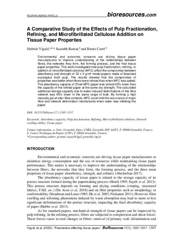 (PDF) A comparative study of the effects of pulp fractionation ...