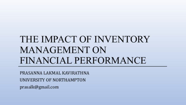 (PPT) THE IMPACT OF INVENTORY MANAGEMENT ON FINANCIAL PERFORMANCE