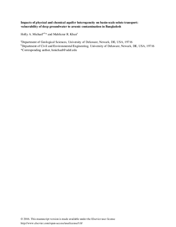 (PDF) Impacts of physical and chemical aquifer heterogeneity on basin ...