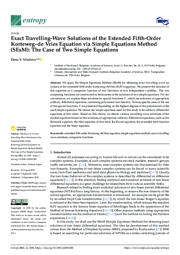 (PDF) Exact Travelling-Wave Solutions of the Extended Fifth-Order ...