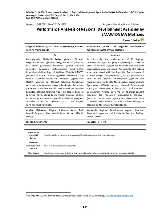 (PDF) Performance Analysis of Regional Development Agencies by LMAW ...