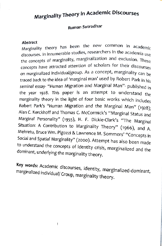 (PDF) Marginality Theory in Academic Discourses