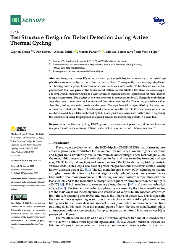 (PDF) Test Structure Design for Defect Detection during Active Thermal ...