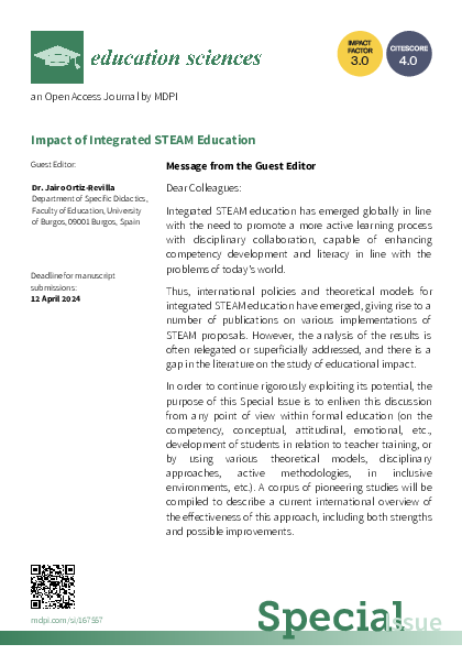 (PDF) Call for paper: Special Issue "Impact of Integrated STEAM Education"