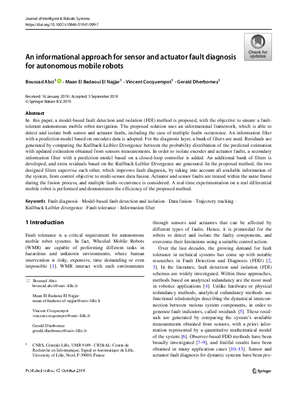 (PDF) An informational approach for sensor and actuator fault diagnosis ...