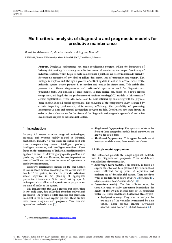 (PDF) Multi-criteria analysis of diagnostic and prognostic models for ...