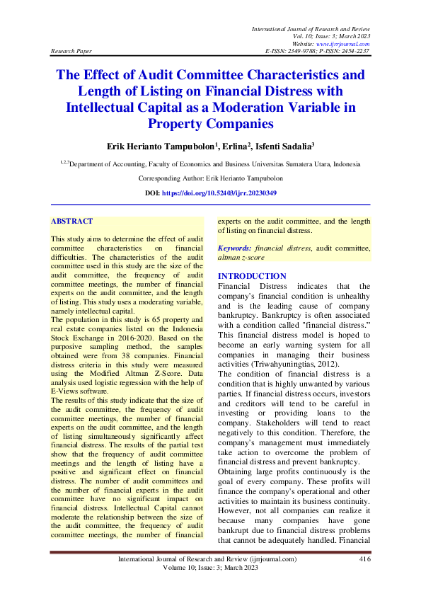 (PDF) The Effect of Audit Committee Characteristics and Length of ...