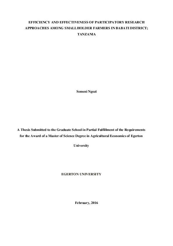 (PDF) Efficiency and Effectiveness of Participatory Research Approaches ...