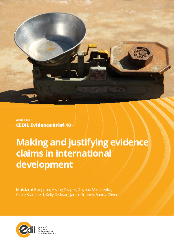 (PDF) Making and justifying evidence claims in international development