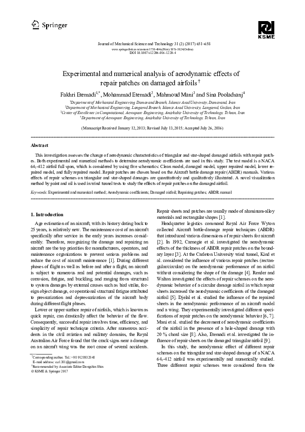 (PDF) Experimental and numerical analysis of aerodynamic effects of ...