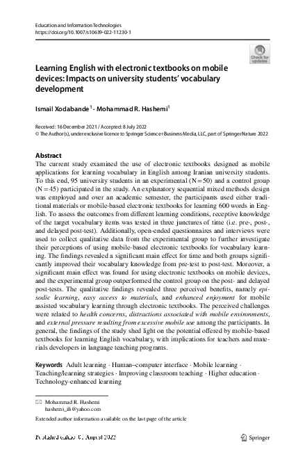 (PDF) Learning English with electronic textbooks on mobile devices ...