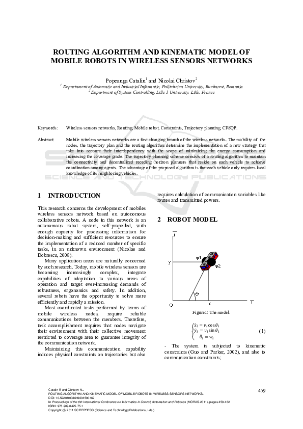 (PDF) Routing Algorithm and Kinematic Model of Mobile Robots in ...