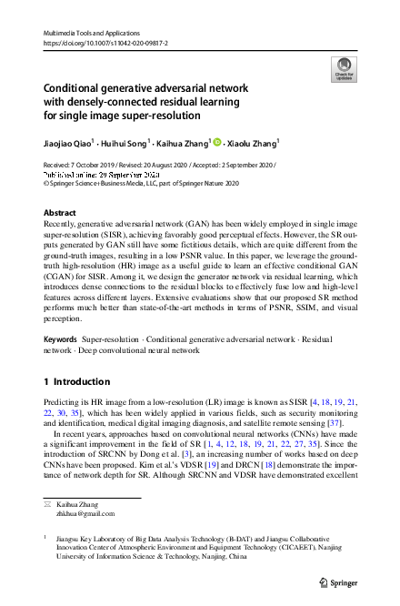 (PDF) Conditional Generative Adversarial Network with One-Dimensional ...