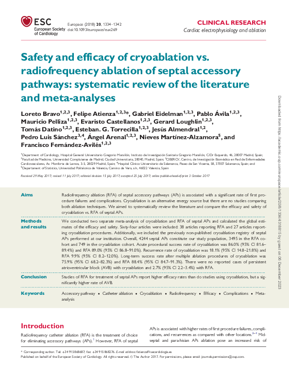 (PDF) Safety and efficacy of cryoablation vs. radiofrequency ablation ...