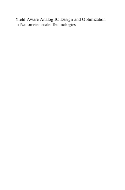 (PDF) Yield-Aware Analog IC Design and Optimization in Nanometer-scale ...