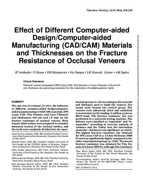(PDF) Effect of Different Computer-aided Design/Computer-aided ...