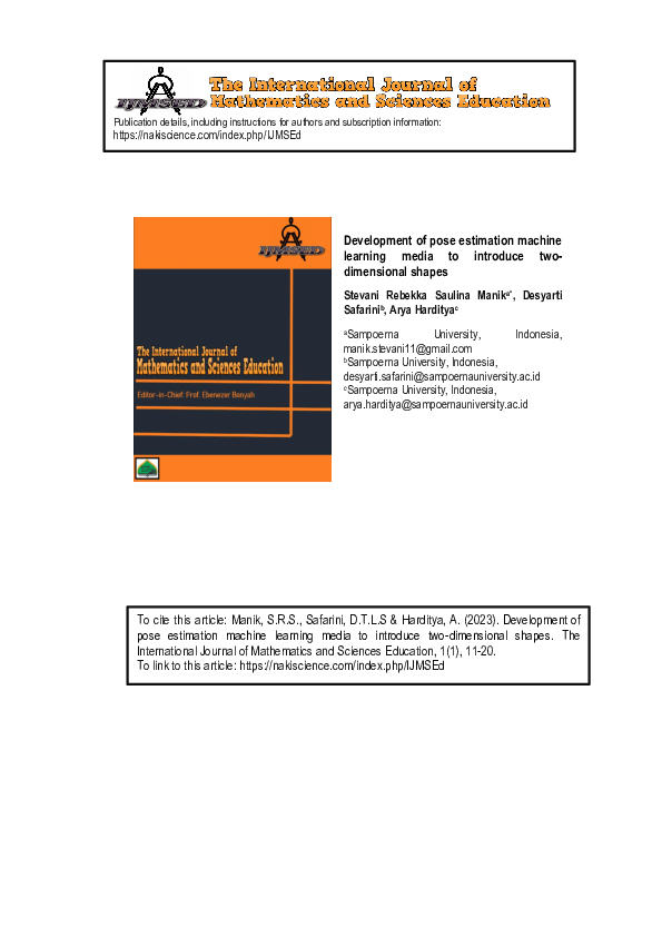 (PDF) Development of pose estimation machine learning media to ...