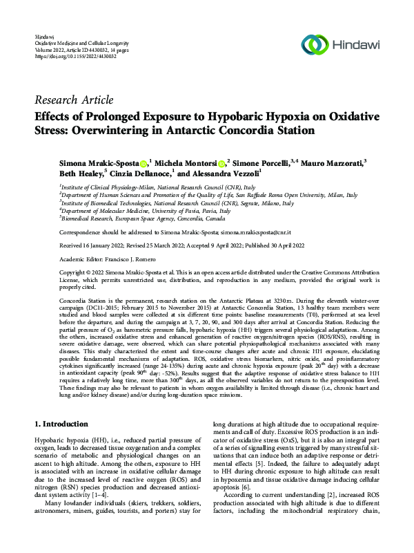 (PDF) Effects of Prolonged Exposure to Hypobaric Hypoxia on Oxidative ...