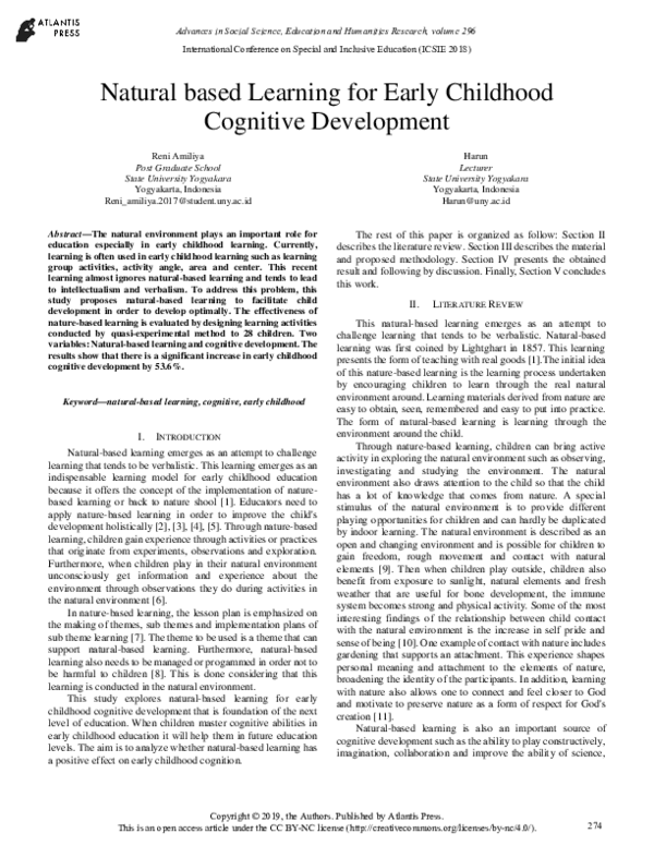 (PDF) Natural based Learning for Early Childhood Cognitive Development