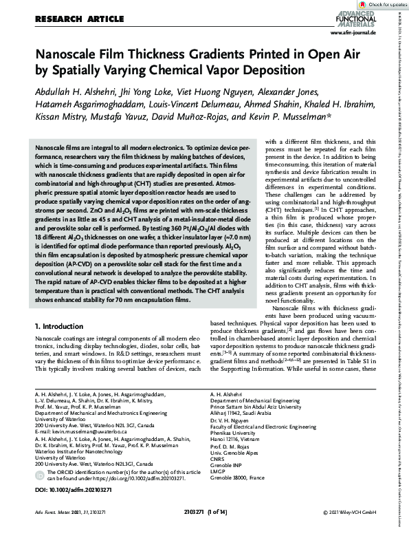 (PDF) Nanoscale Film Thickness Gradients Printed in Open Air by ...