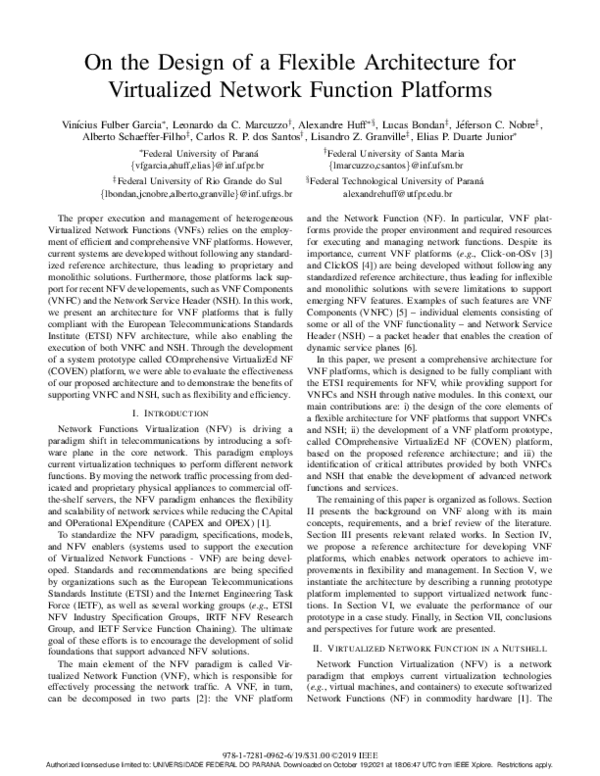(PDF) On the Design of a Flexible Architecture for Virtualized Network ...