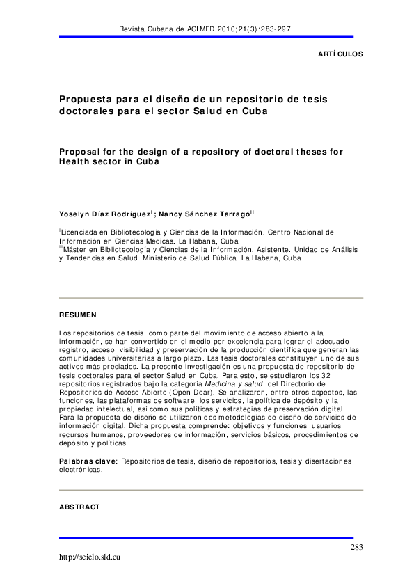 (PDF) Proposal for the design of a repository of doctoral theses for ...