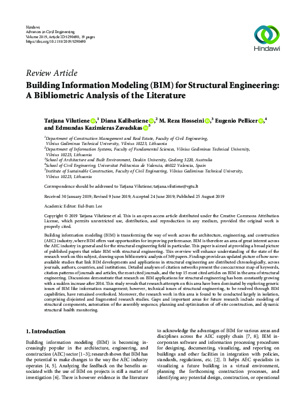 (PDF) Building Information Modeling (BIM) for Structural Engineering: A ...