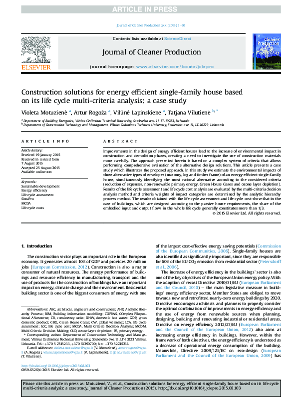 (PDF) Construction solutions for energy efficient single-family house ...