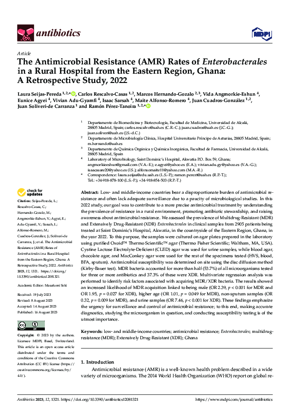 (PDF) The Antimicrobial Resistance (AMR) Rates of Enterobacterales in a ...