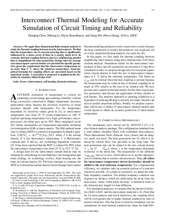 (PDF) Interconnect thermal modeling for accurate simulation of circuit ...