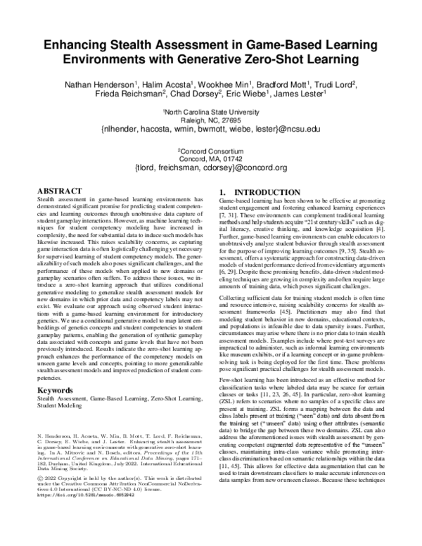 (PDF) Zero-Shot Learning for Game-Based Assessment