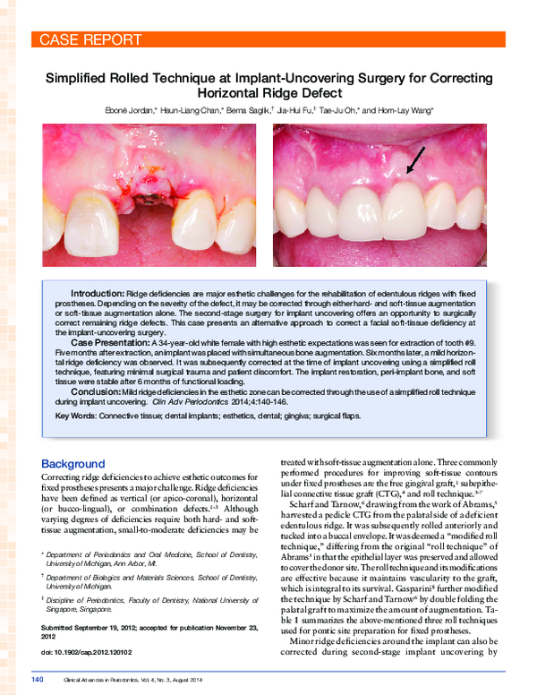 (PDF) Simplified Rolled Technique at Implant Uncovering Surgery for ...