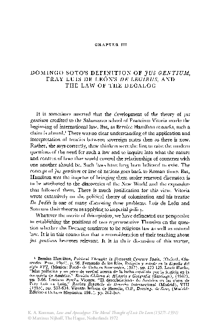 (PDF) Chapter III Domingo Soto’s Definition of Fus Gentium, Fray Luis ...