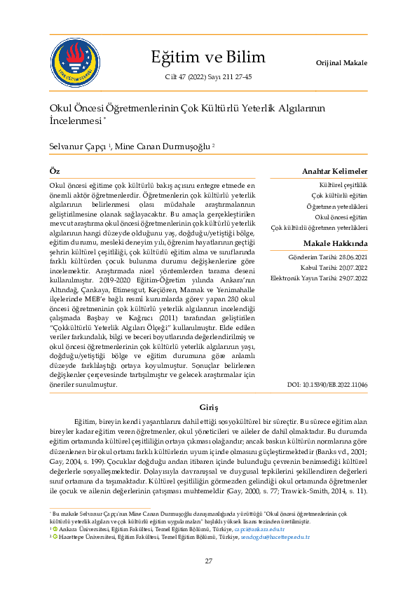 (PDF) Investigating Preschool Teachers’ Perceptions of Multicultural ...