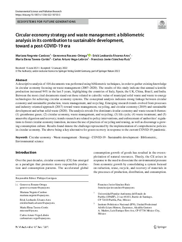 (PDF) Circular economy strategy and waste management: a bibliometric ...