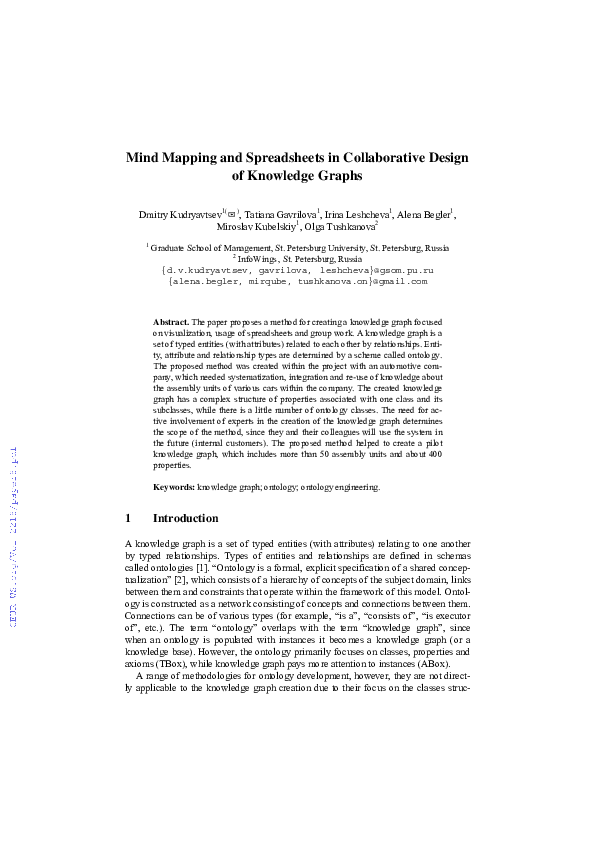 (PDF) Mind Mapping and Spreadsheets in Collaborative Design of ...