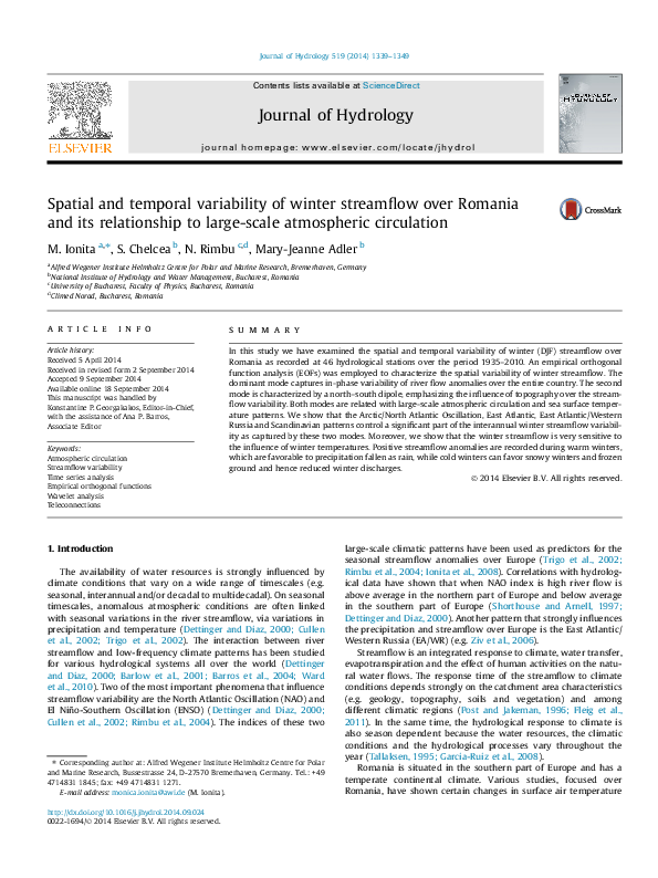 (PDF) Spatial and temporal variability of winter streamflow over ...