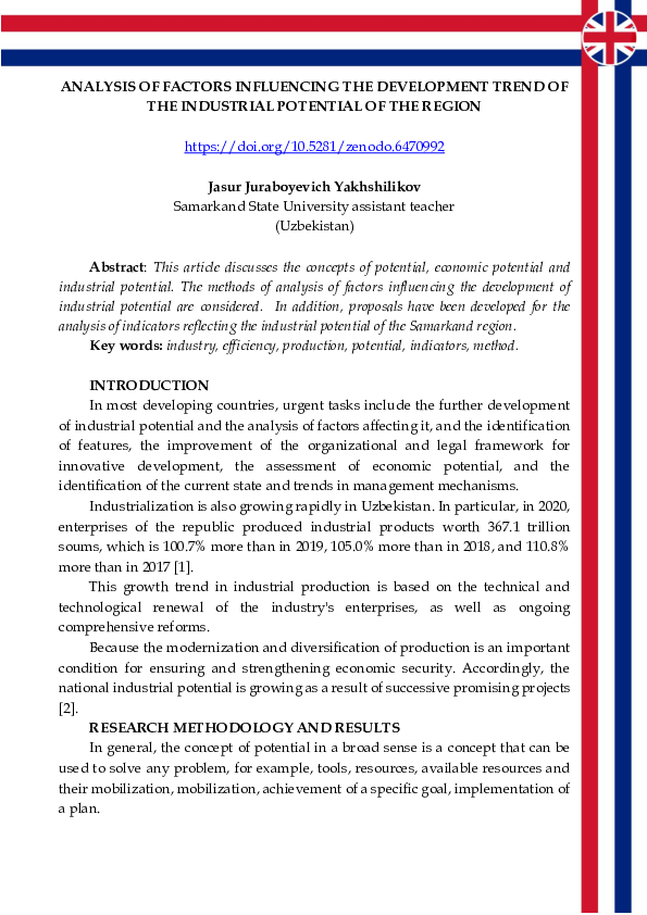 (PDF) Analysis of Factors Influencing the Development Trend of the ...