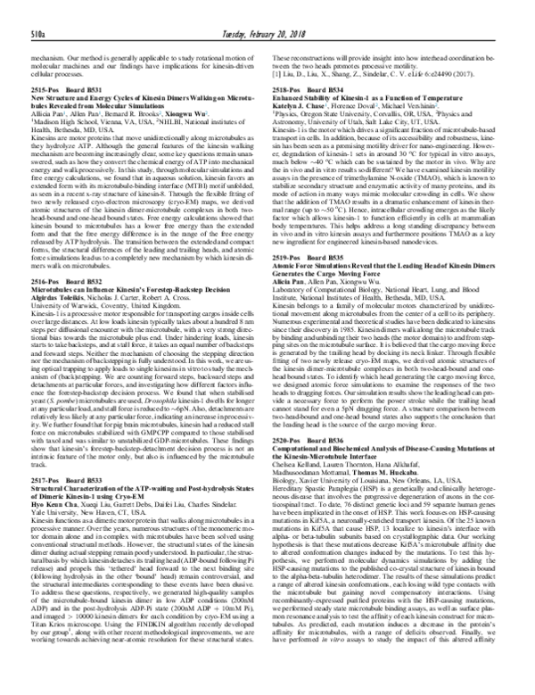 (PDF) Atomic Force Simulations Reveal that the Leading Head of Kinesin ...