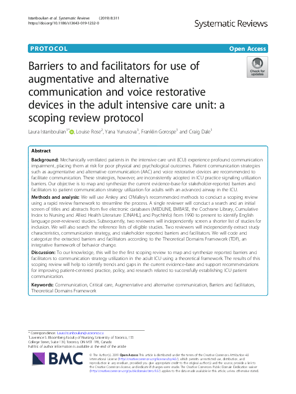 (PDF) Barriers to and facilitators for the use of augmentative and ...