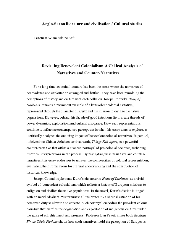 (PDF) Revisiting Benevolent Colonialism: A Critical Analysis of ...