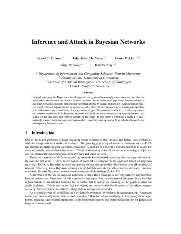 (PDF) Inference and attack in Bayesian networks