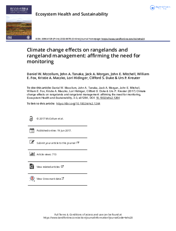 (PDF) Climate change effects on rangelands and rangeland management ...