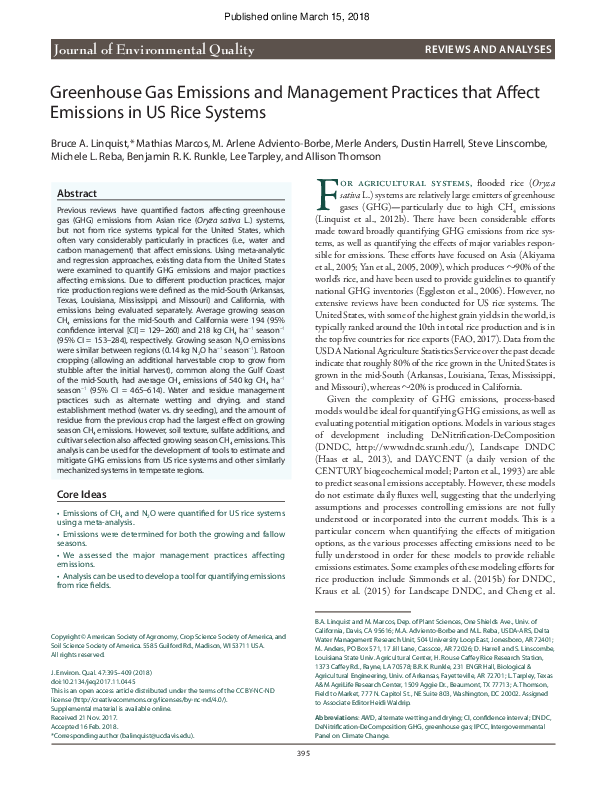 (PDF) Greenhouse Gas Emissions and Management Practices that Affect ...